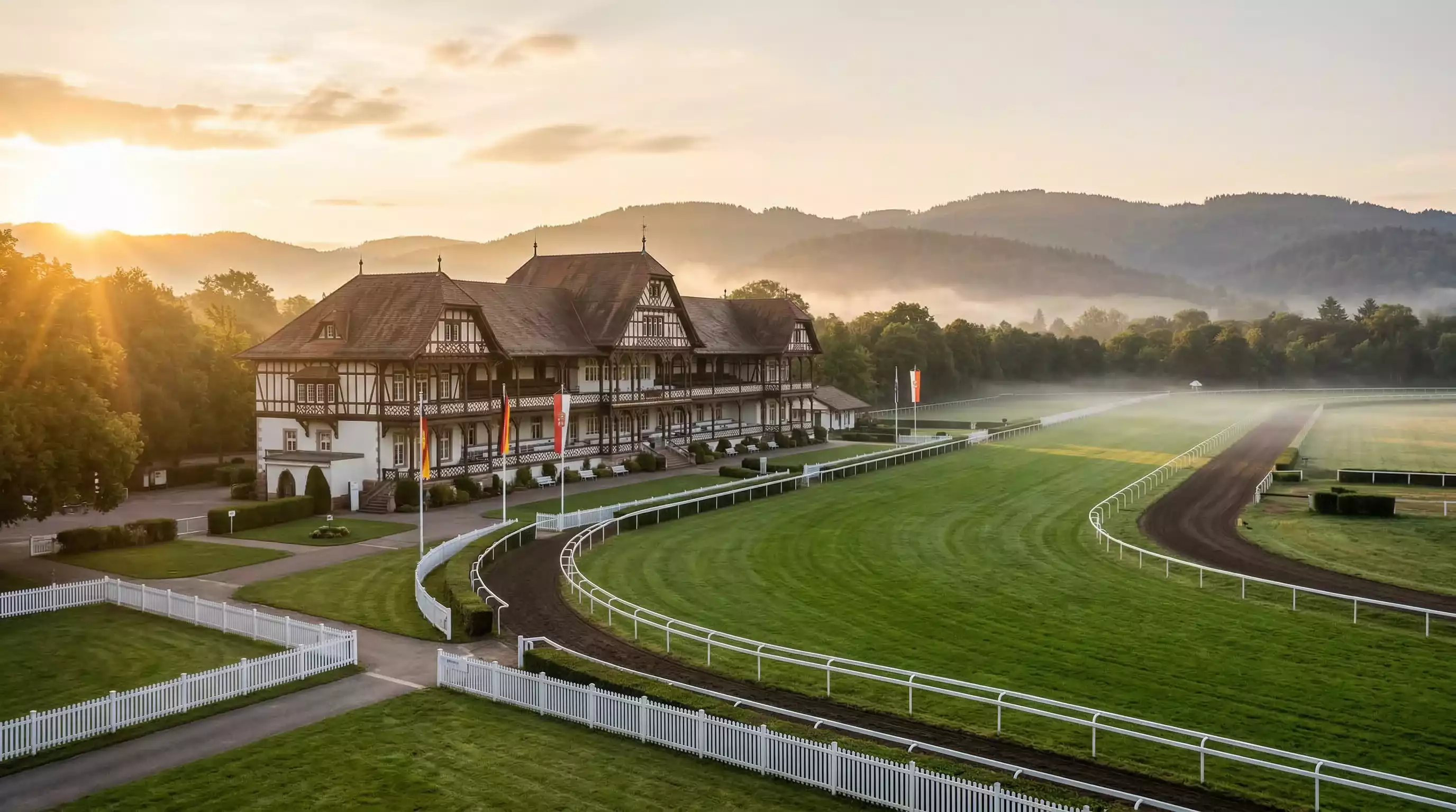 Deutsche Rennbahnen – Panorama der Rennbahn Baden-Baden Iffezheim