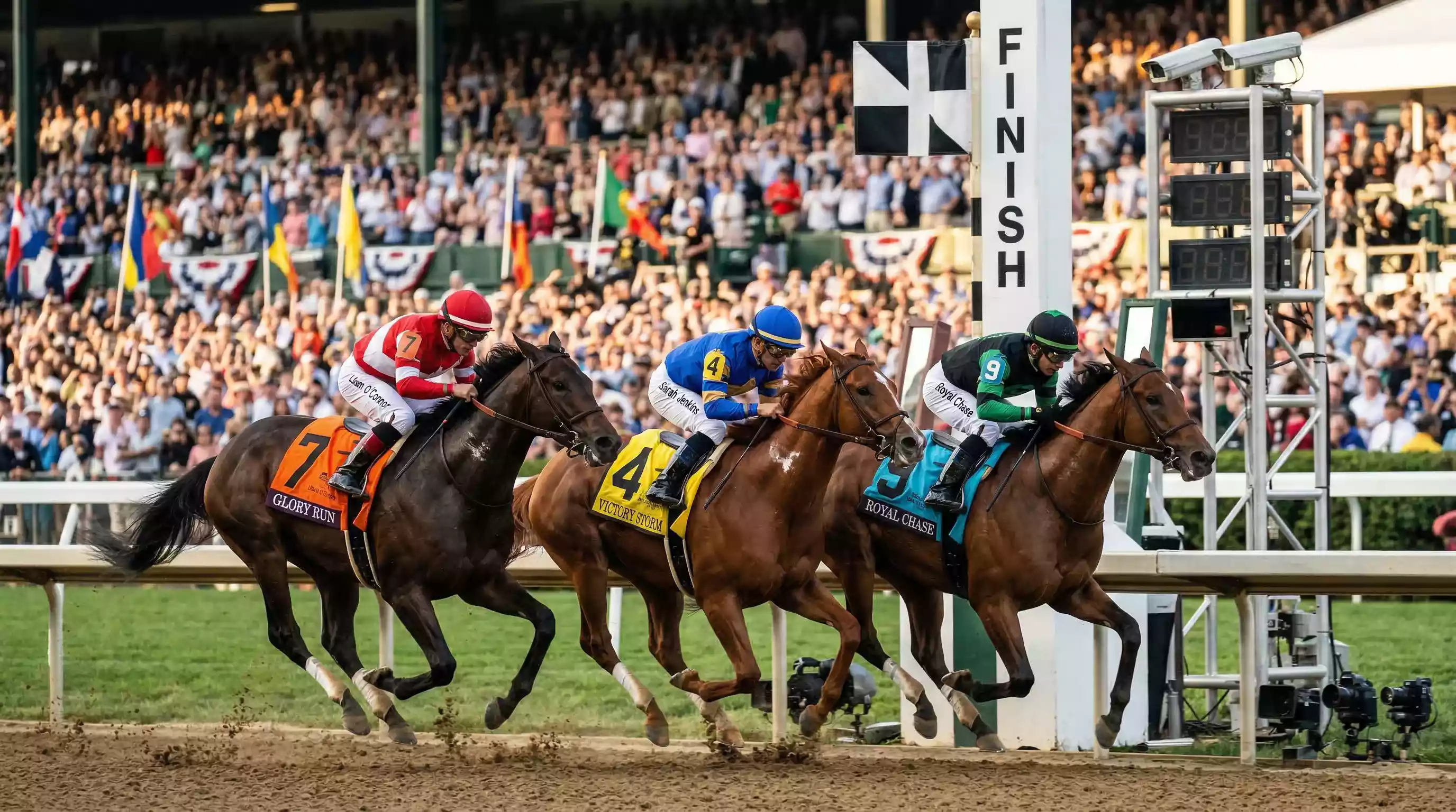 Deutsches Derby – Zieleinlauf beim Derby-Meeting in Hamburg-Horn