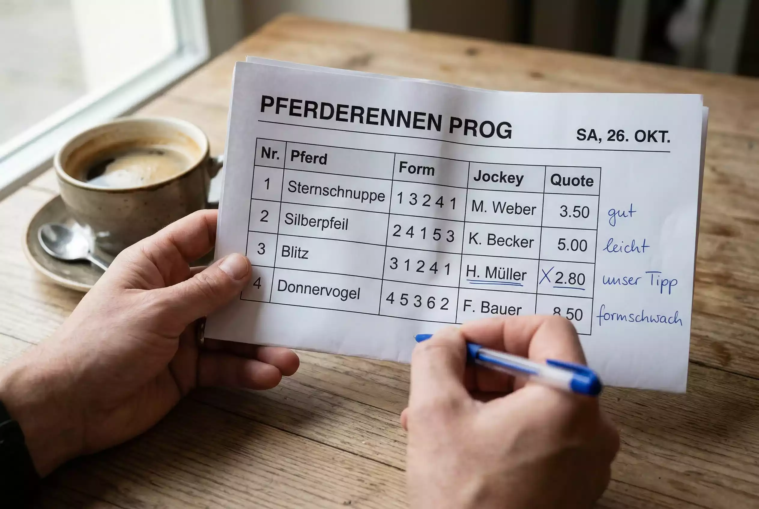 Formanalyse Pferdewetten – Rennprogramm mit Statistiken und Notizen