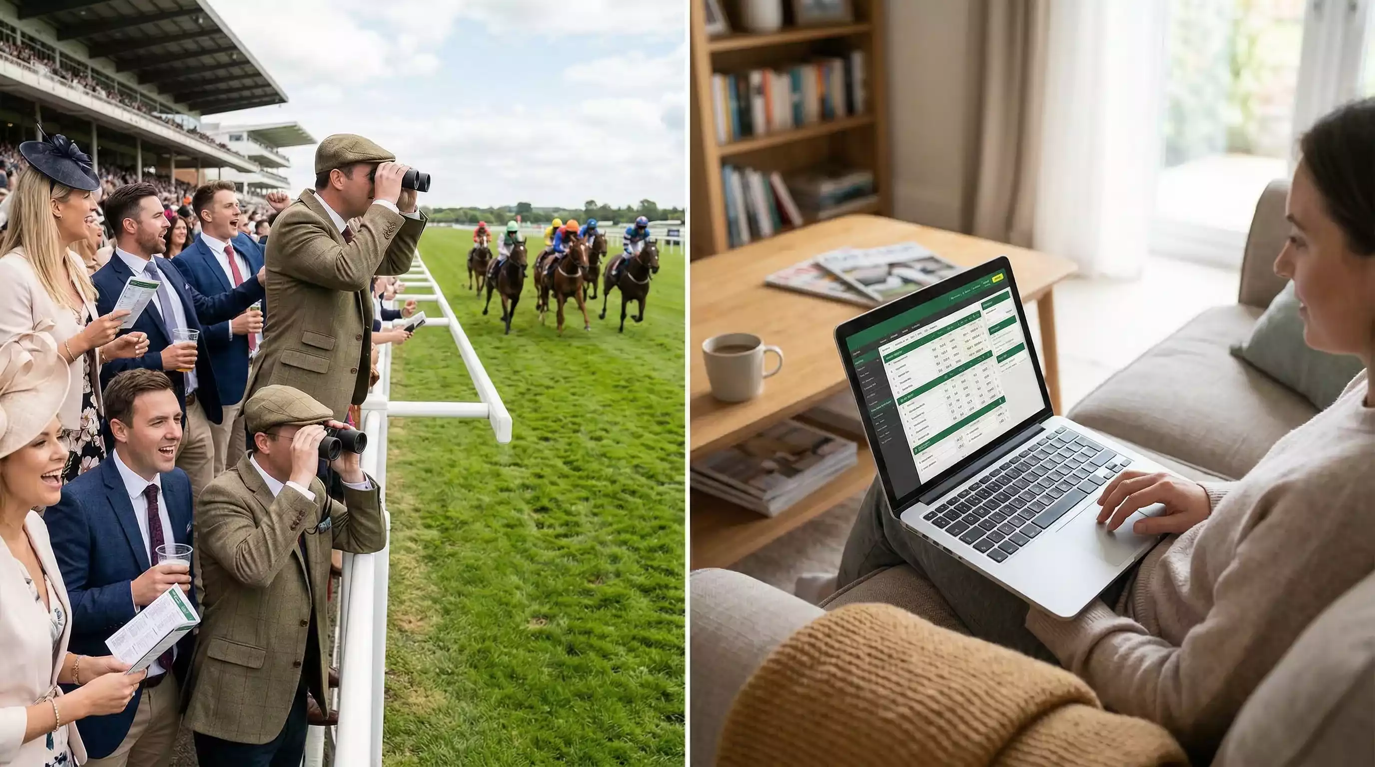 Rennbahn vs Online – Besucher auf der Tribüne einer deutschen Rennbahn